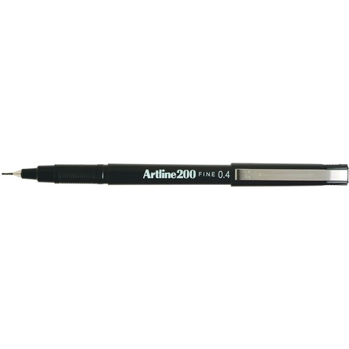 Artline 200 Fineliner Black 12 Pack