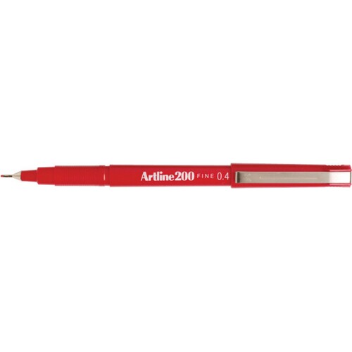 Artline 200 Fineliner Red 12 Pack