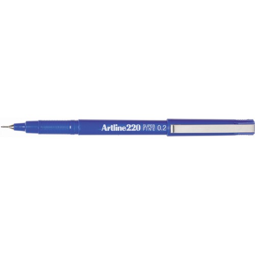 Artline 220 Fineliner Pen 0.2mm Blue Box of 12