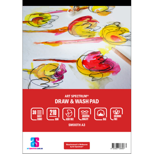 Art Spectrum Draw & Wash Pad Smooth A3 210gsm 30sht