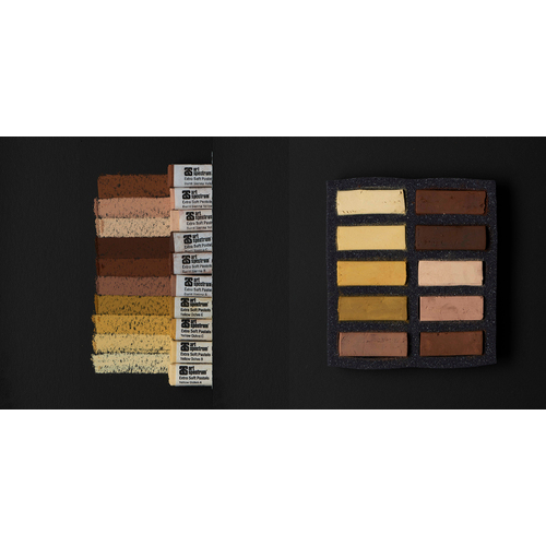 AS Extra Soft Square Pastel Set of 10 - Ochre and Sienna