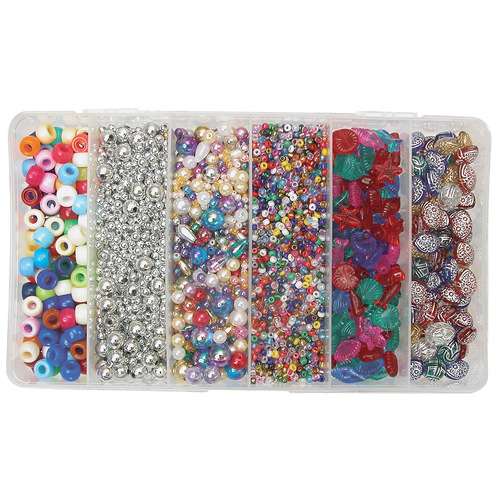 Bead Box 300g of 6 Different Designs Assorted Sizes and Colours