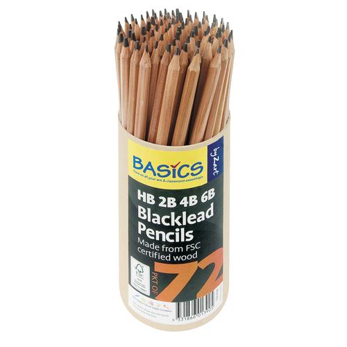 Blacklead Pencils HB, 2B, 4B 6B set of 72 - 18 of each - Zart