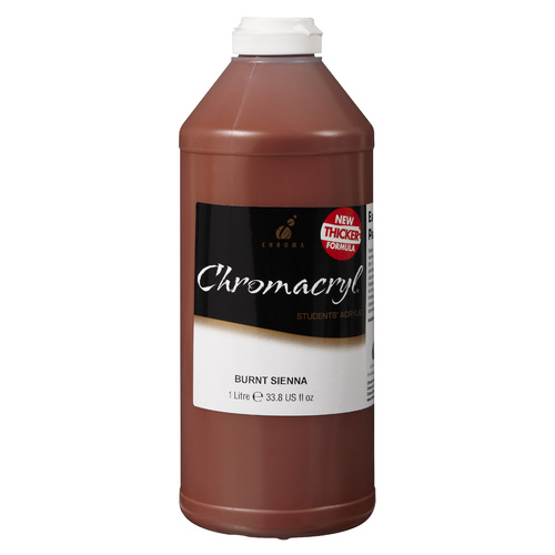 Chromacryl Student Acrylic Paint 1L Burnt Sienna 