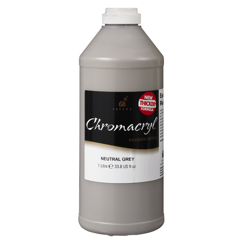 Chromacryl Student Acrylic Paint 1L Neutral Grey
