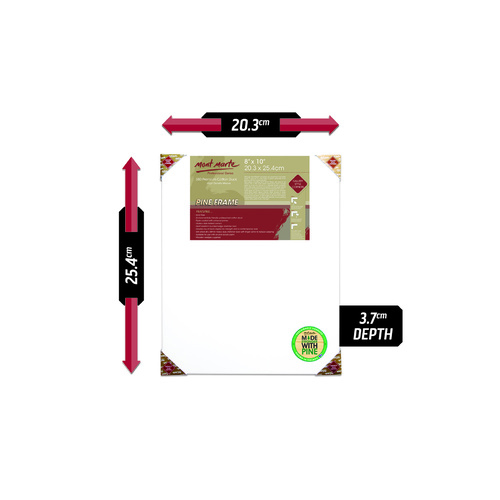 Mont Marte Carton of 24 Canvas 20 x 25 cm Double Thick 380gsm