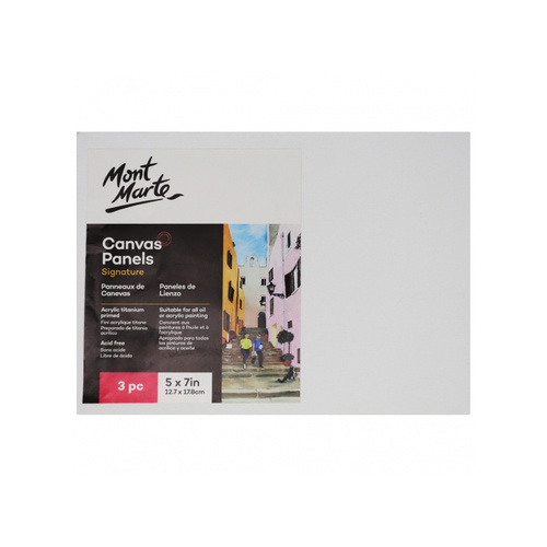 Mont Marte Canvas Panels 12.7 x 17.8cm (Pack of 3)