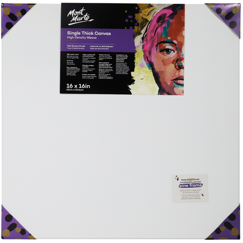 Mont Marte Carton of 10 40.6 x 40.6cm Single Thick Canvas 380gsm