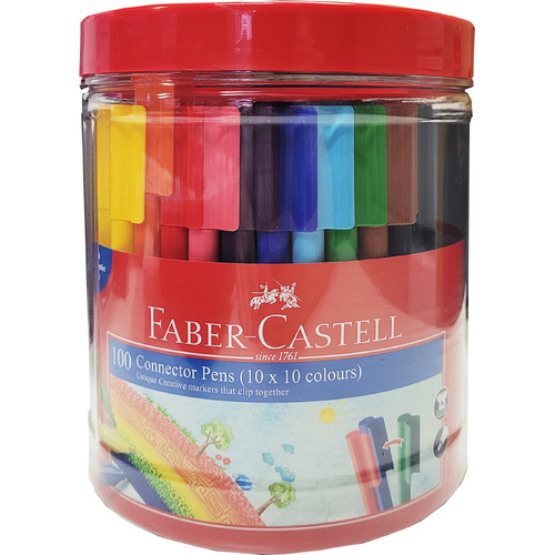 Faber Castell Connector Pens Set 100 (10 x 10 Assorted Colours)
