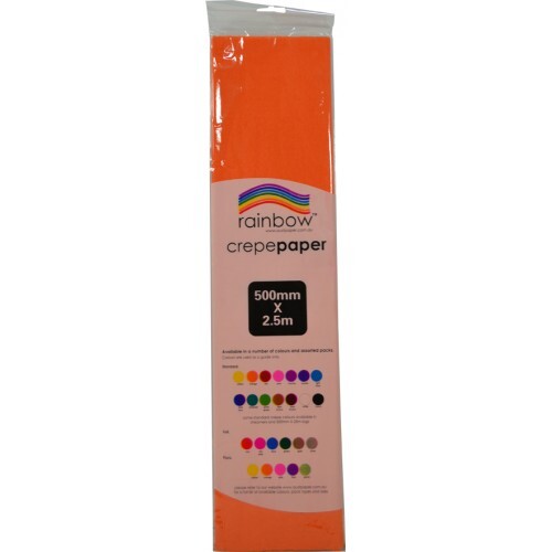 Orange Crepe paper 250 x 50cm Single Sheet