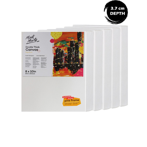 Mont Marte Carton of 20 Canvas 20.3 x 25.4cm Double Thick Studio 340gsm