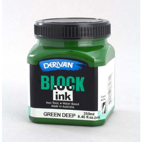 Derivan Waterbase Block Ink 250ml Green Deep