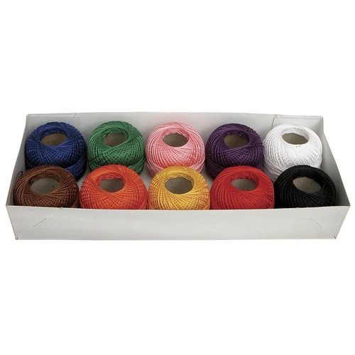 Embroidery Cotton #8  Pk 10 Assorted Colours - 160m each