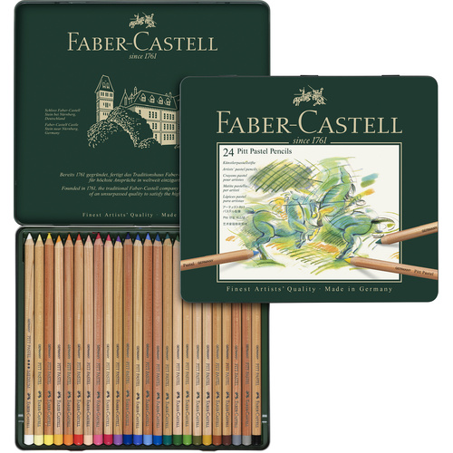 Faber-Castell Pitt Pastel Pencils Tin of 24 assorted colours
