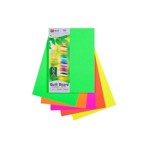 Fluorescent Card 5 colours A4 50 sheets