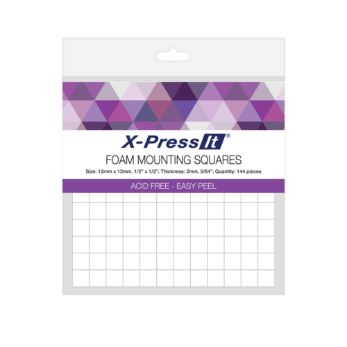X-Press It High Tack Foam Mounting Squares 12 x 12mm 144 Pack