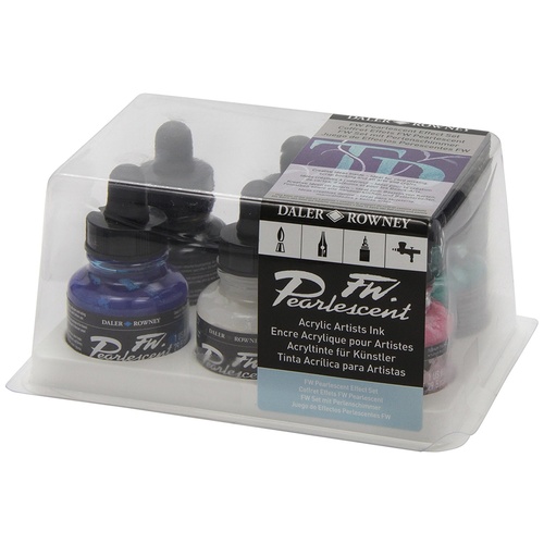 Daler Rowney FW Acrylic Ink Set - Pearlescent Effect