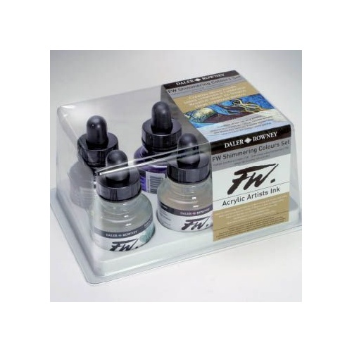 Daler-Rowney FW Acrylic Ink Set - Shimmering Colour