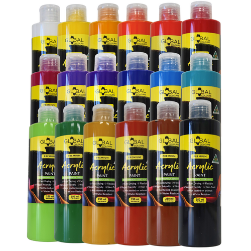 Global Premium Acrylic 250mL Set of 18