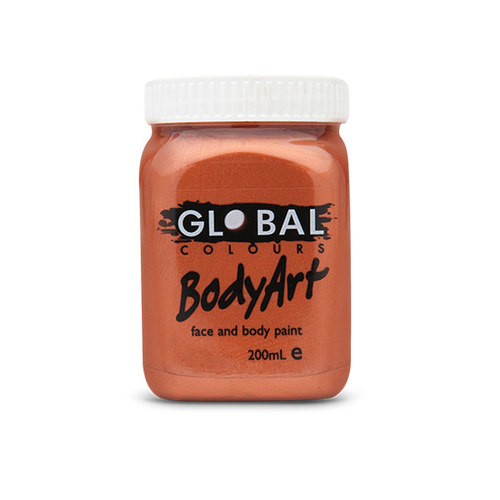 Global Face & Body Paint Bodyart 200ml Metallic Copper