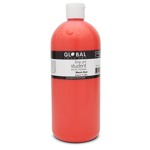 Global Colours Acrylic Paint Warm Red 1 litre