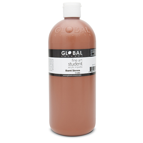 Global Colours Acrylic Paint Burnt Sienna 1 litre