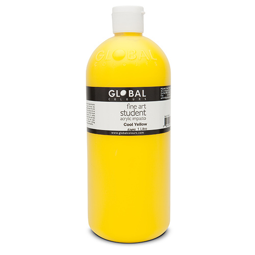 Global Colours Acrylic Paint Cool Yellow 1 litre