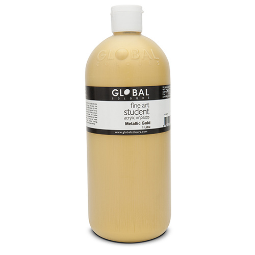 Global Colours Acrylic Paint Metallic Gold 1 litre