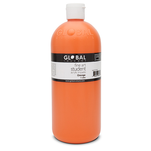 Global Colours Acrylic Paint Orange 1 litre