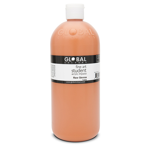 Global Colours Acrylic Paint Raw Sienna 1 litre