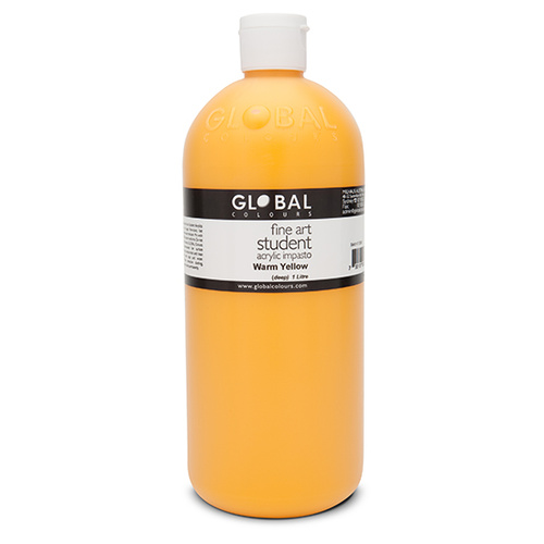 Global Colours Acrylic Paint Warm Yellow 1 litre
