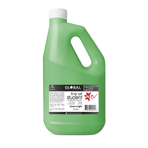 Global Colours Acrylic Paint Green Light 2 litres