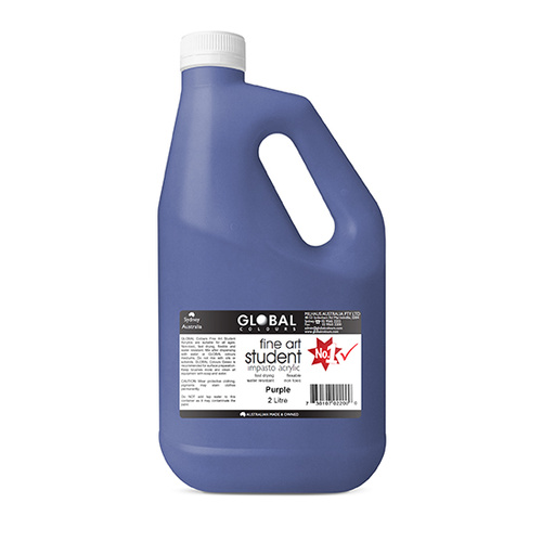 Global Colours Acrylic Paint Purple 2 litres