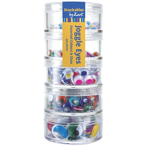 Stackable Googly Eyes Assorted Coloured and Sizes 450 Pieces