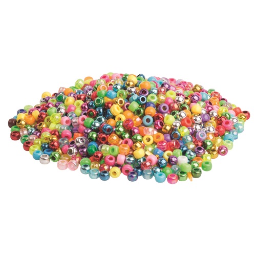 Pony Beads 9mm 250g Assorted Colours