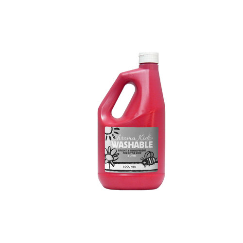 Chroma Kidz Washable Acrylic Paint Cool Red 2L