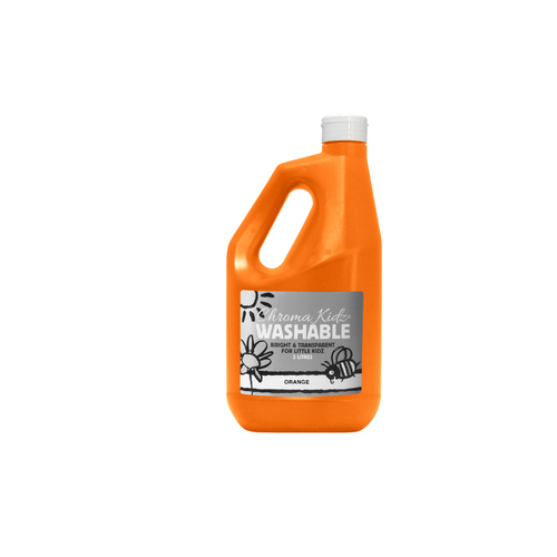 Chroma Kidz Washable Acrylic Paint Orange 2L