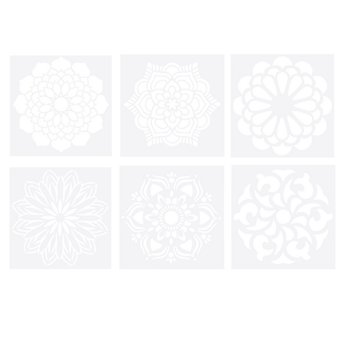 Mandala Stencils (15x15cm) Pack of 6