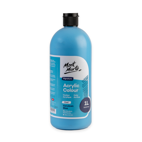 Mont Marte Acrylic Paint 1L Cerulean Blue