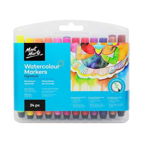 Mont Marte Watercolour Markers in Carry Case Set of 24