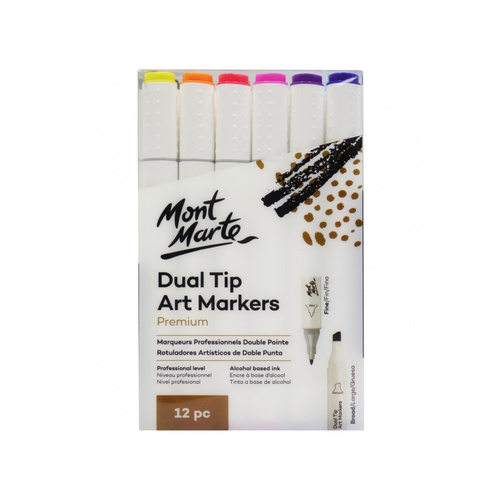 Mont Marte Premium Dual Tip Art Markers Set of 12