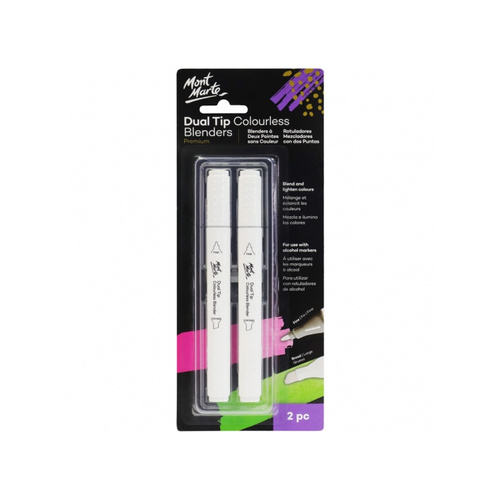 Mont Marte Preimium Dual Tip Colourless Blenders Pack of 2