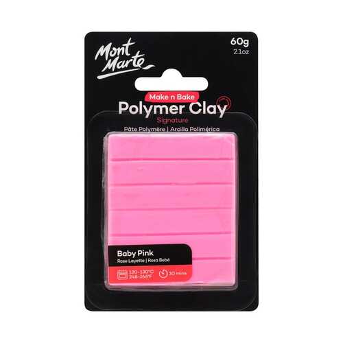 Mont Marte Make n Bake Polymer Clay 60g - Baby Pink