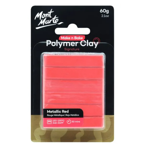 Mont Marte Make n Bake Polymer Clay 60g - Metallic Red