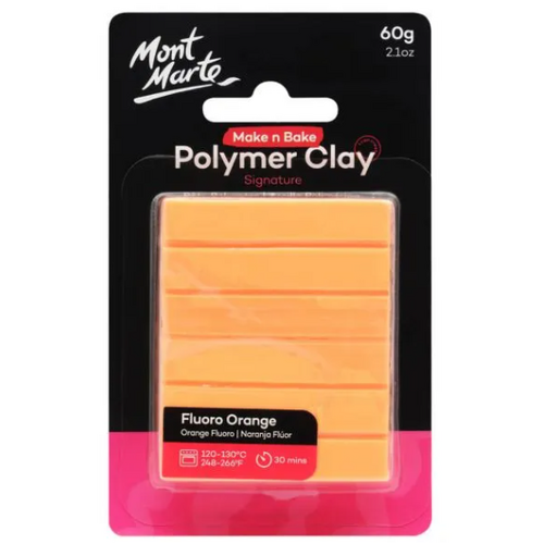 Mont Marte Make n Bake Polymer Clay 60g - Fluoro Orange