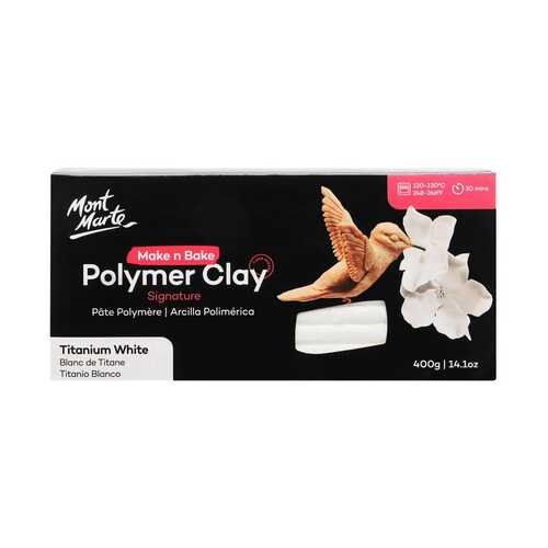 Mont Marte Make n Bake Polymer Clay Signature 400g - Titanium White