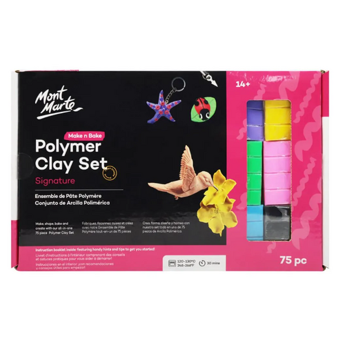 Mont Marte Make n Bake Polymer Clay 75 Set
