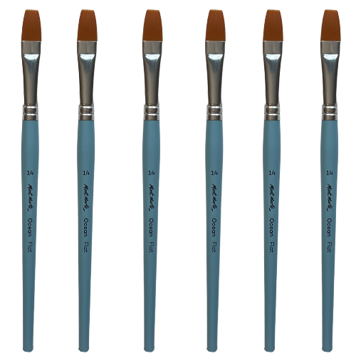 Mont Marte Ocean Taklon Brush Flat #14 Box of 6