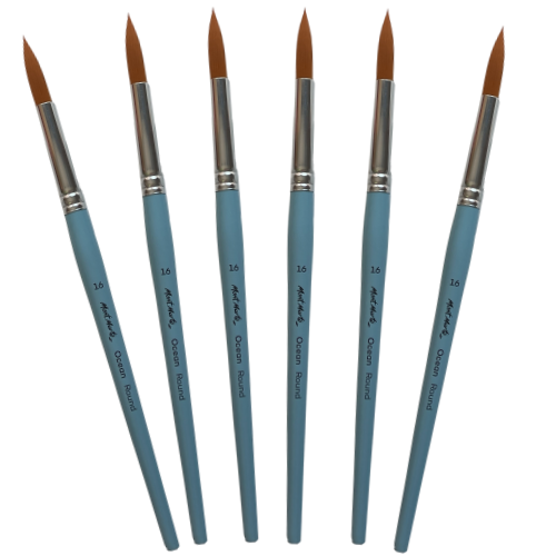 Mont Marte Ocean Taklon Brush Round #16 Box of 6
