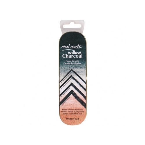 Mont Marte Signature Willow Charcoal in Tin Set of 10